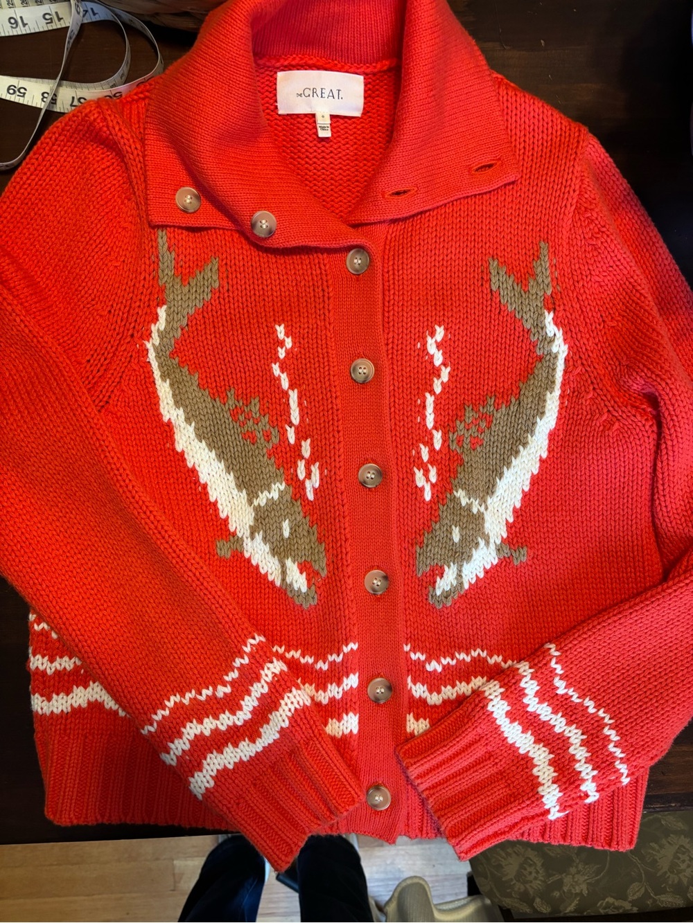 The Great Cardigan Sweater with Fish Motif